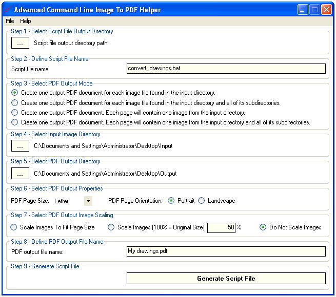 Advanced Command Line Image To PDF screenshot