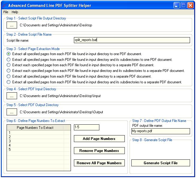 Windows 7 Advanced Command Line PDF Splitter 1.8 full