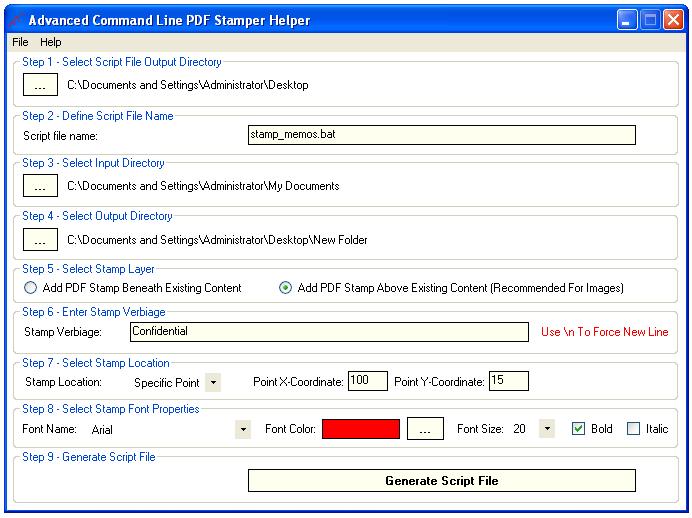 Advanced Command Line PDF Stamper screenshot