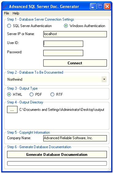 Advanced SQL Server Documentation Generator