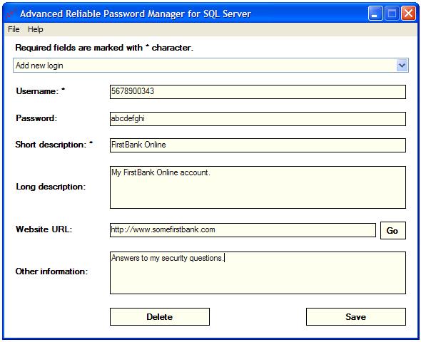 Advanced Rel Password Manager SQL Server